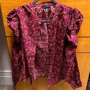 Aqua floral button down